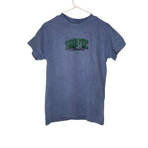 Biggie Smalls Notrotious B.I.G. Retro Oversized Distressed Tshirt Blue Size S NW